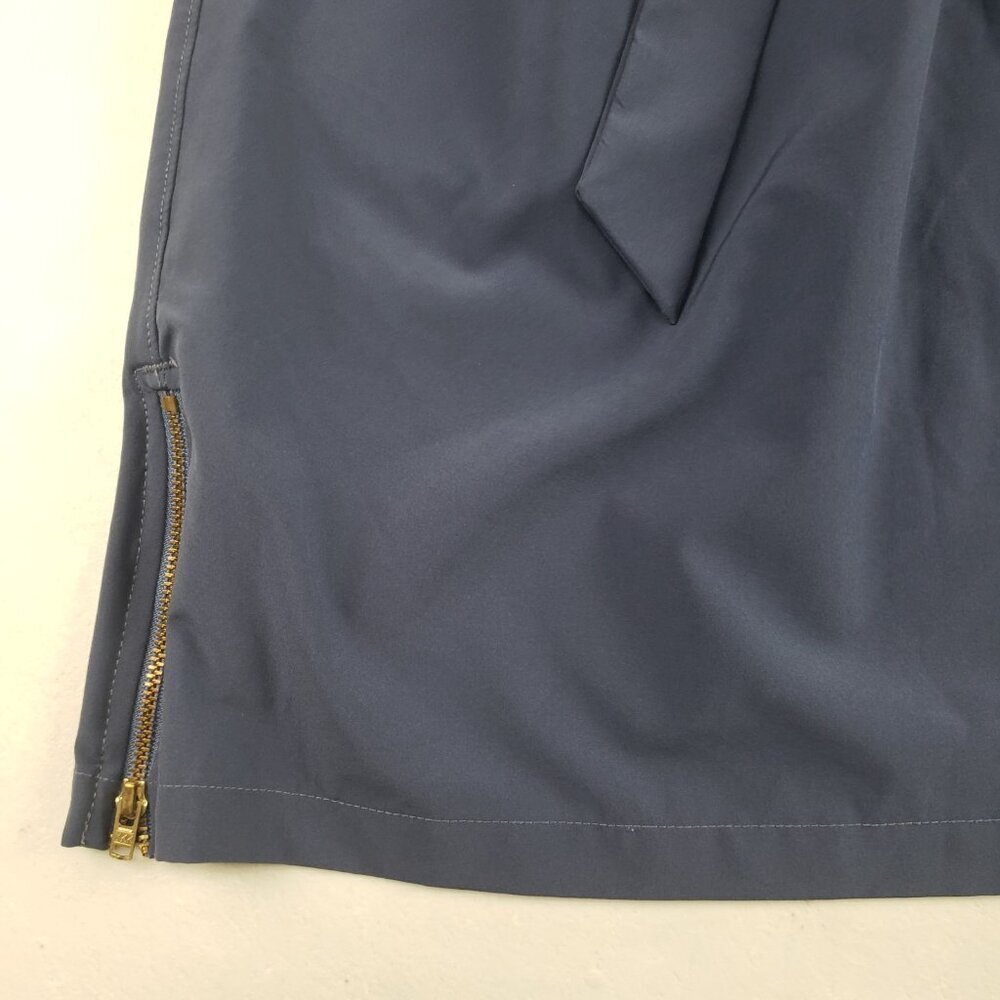 Albion Belted Bow Skirt Womens XS Blue Side Zipper Knee Length Nylon Blend - Picture 3 of 10